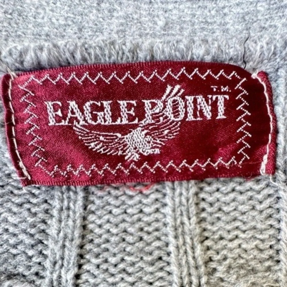 Vintage cardigan cable knit grandpa sweater grey size‎ large men women's